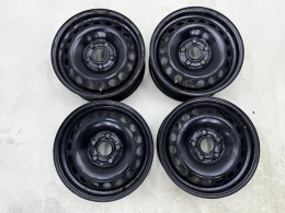 Felgi stalowe VW Golf Touran Caddy Octavia Leon 6jx15 5x112 ET47 CH 57,1 15 cali ORYGINALNE KOMPLET 1k0601027t