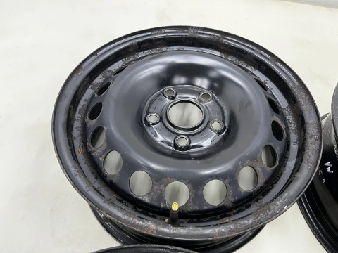Felgi stalowe VW Golf Touran Caddy Octavia Leon 6jx15 5x112 ET47 CH 57,1 15 cali ORYGINALNE KOMPLET 1k0601027t