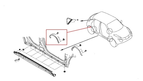 Listwa Nissan Juke 1 I F15 10-19r. NOWY Prawy tylny rant nadkola nakładka błotnika zderzaka strukturalna 788601ka6a