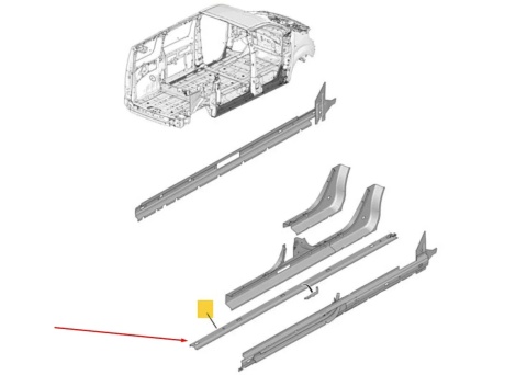 Poszycie Citroen Jumpy Expert Scudo Vivaro C Zafira Life ProAce 16r prawe wzmocnienie DOLNE progu panel NOWE ORYGINALNE