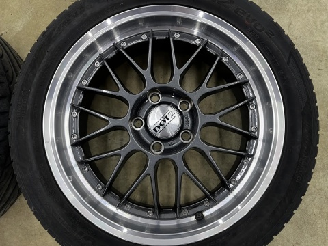 Felgi aluminiowe VW Volkswagen Audi Seat Skoda r17 cali 7,5jx17 ET48 5x112 DOTZ REVVO DARK polerowany rant KOMPLET z oponami