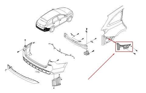 Ślizg Hyundai i30 III KOMBI 16r.- NOWE prawe tylne mocowanie zderzaka wspornik uchwyt tył ORYGINALNY 86614g4200 86616g4200