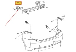 Belka zderzaka Toyota Prius 3 III XW30 09-15r. NOWE lewe tylne wzmocnienie odbój strefa zgniotu belki odbojnik 52016-47030