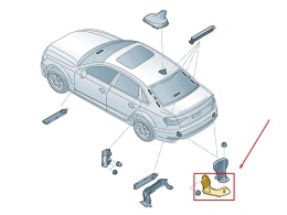 Mocowanie anteny zderzaka Audi A3 8y A4 b9 Audi A5 8w 20r.- NOWY prawy tylny wspornik dla anteny w zderzaku tylnym 8w0035526a