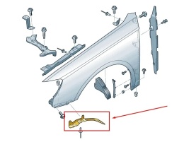 Mocowanie błotnika Audi A3 8v LIFT 16-20r. NOWA lewa przednia dolna podpora błotnika wspornik 8v0821091c