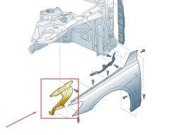 Mocowanie błotnika Audi A6 C8 18-25r. NOWA lewa przednia podpora błotnika wspornik 4k0821131