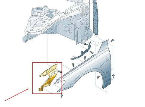 Mocowanie błotnika Audi A6 C8 18-25r. NOWA lewa przednia podpora błotnika wspornik 4k0821131