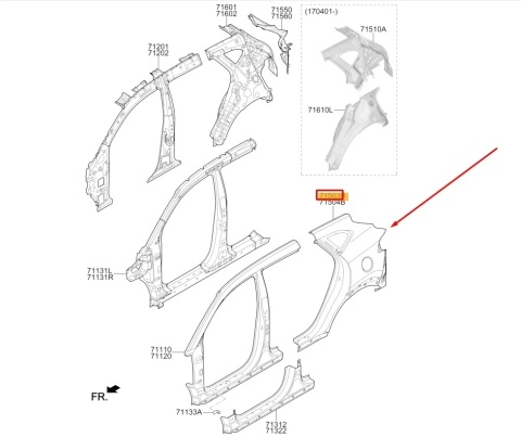Poszycie Hyundai Tucson 3 III 15-20r. NOWY lewy tylny błotnik panel ĆWIARTKA ORYGINALNA