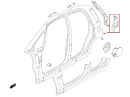 Poszycie Suzuki SX4 Fiat Sedici 06-14r. NOWY pas tylny bagażnika LEWE dolne poszycie zewnętrzne narożnik odpowietrznika