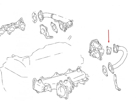 Uszczelka zaworu EGR Toyota Land Cruiser J250 Hilux 8 VIII 15r.- 2.4 2.8 diesel 25639-11010
