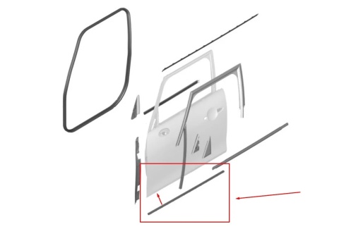 Uszczelka Mini One Cooper F55 F65 NOWA OE lewa prawa przednie DOLNA guma drzwi uszczelnienie krawędzi drzwi 7322508