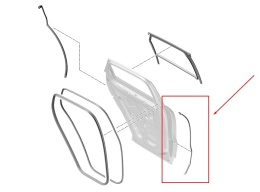 Uszczelka Porsche Cayenne III 9y 17r.- NOWA OE lewa tylna guma drzwi uszczelnienie krawędzi szczeliny drzwi 9y0839717a