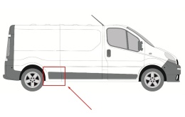 Listwa Renault Trafic 2 II Opel Vivaro A Nissan Primastar 01-14r. LONG prawa tylna nakładka karoseryjna boczna prawy tył