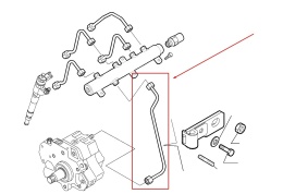 Rura Citroen Jumper Ducato Boxer 06r.- 3.0 HDI nowy przewód paliwa wysokiego ciśnienia wtrysków zasilający od listwy do pompy