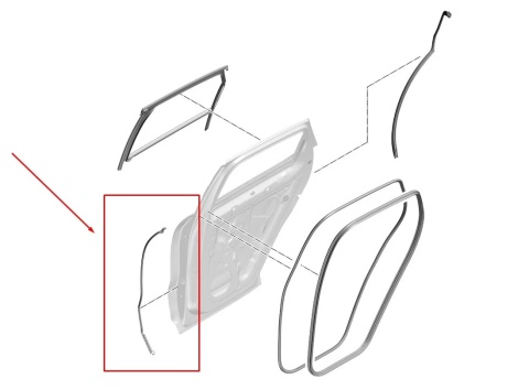 Uszczelka Porsche Cayenne III 9y 17r.- NOWA OE prawa tylna guma drzwi uszczelnienie krawędzi szczeliny drzwi 9y0839718a