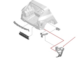 Ślizg Porsche Cayenne 3 III 9y 17r.- NOWE prawe tylne mocowanie zderzaka wspornik uchwyt oryginalne 9y0807378