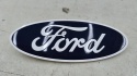 Znaczek Ford 190x71mm. przedni znaczek atrapy zderzaka emblemat logo biały przód ORYGNALNY