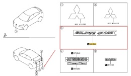 Znaczek Mitsubishi Eclipse Cross 18-21r. NOWY napis znaczek emblemat na klapę bagażnika chrom ORYGNALNY 7415a714
