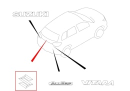 Znaczek Suzuki SX4 Swift IV Splash Vitara 04r.- 80x80mm. NOWY znaczek emblemat na klapę bagażnika ORYGNALNY 77811-63j00-0pg