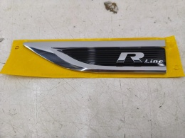 Znaczek Vw T-Roc I 17-25r. 40x160mm. NOWY napis R-LINE na lewy błotnik znaczek emblemat CHROM ORYGNALNY 2ga853688b