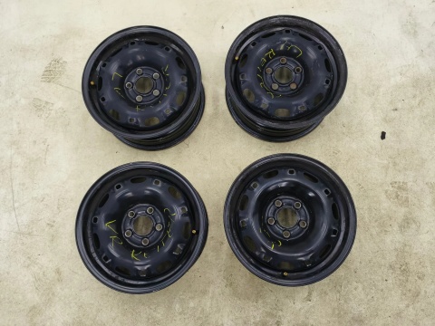 Felgi stalowe VW Polo IV 9n Fox Fabia I Ibiza III Toledo 02r.- 14 cali 5jx14 ET43 5x100 CH57,1 KOMPLET 6q0601027a