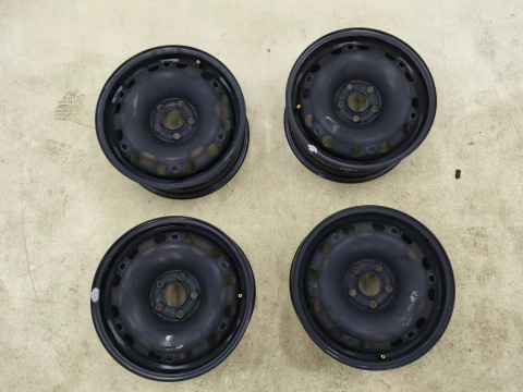 Felgi stalowe VW Polo Ibiza Fabia 2 II Roomster Praktik 07-14r. 15 cali 6jx15 ET43 5x100 CH57,1 KOMPLET 6q0601027m