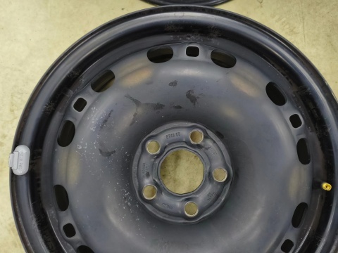 Felgi stalowe VW Polo Ibiza Fabia 2 II Roomster Praktik 07-14r. 15 cali 6jx15 ET43 5x100 CH57,1 KOMPLET 6q0601027m