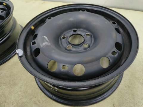 Felgi stalowe VW Polo Ibiza Fabia 2 II Roomster Praktik 07-14r. 15 cali 6jx15 ET43 5x100 CH57,1 KOMPLET 6q0601027m