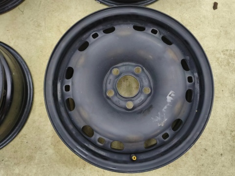 Felgi stalowe VW Polo Ibiza Fabia 2 II Roomster Praktik 07-14r. 15 cali 6jx15 ET43 5x100 CH57,1 KOMPLET 6q0601027m