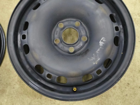 Felgi stalowe VW Polo Ibiza Fabia 2 II Roomster Praktik 07-14r. 15 cali 6jx15 ET43 5x100 CH57,1 KOMPLET 6q0601027m