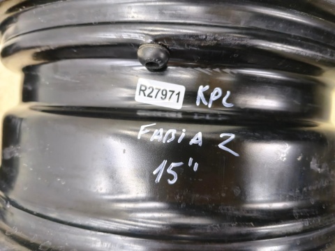 Felgi stalowe VW Polo Ibiza Fabia 2 II Roomster Praktik 07-14r. 15 cali 6jx15 ET43 5x100 CH57,1 KOMPLET 6q0601027m