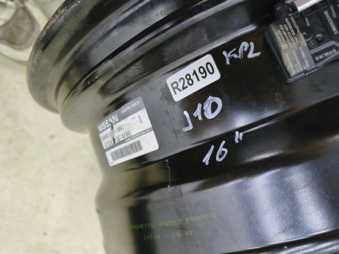 Felgi stalowe Nissan Qashqai I J10 06-13r. 16 cali 6,5jx16 5x114,3 ET40 CH66 r16 z czujnikami ciśnienia KOMPLET 40300-4ea0b