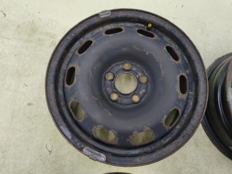Felgi stalowe VW Golf IV Audi A3 8L Octavia I Leon I 97-06r. 15 cali 6jx15 ET38 5x100 CH57,1 KOMPLET 1j0601027q