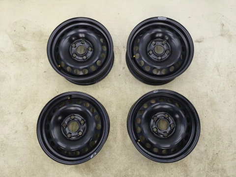 Felgi stalowe VW Golf Touran Caddy Octavia Leon 6jx15 5x112 ET47 CH 57,1 15 cali ORYGINALNE KOMPLET 1k0601027c