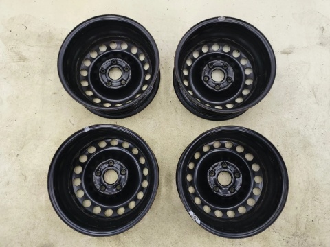 Felgi stalowe VW Golf Touran Caddy Octavia Leon 6jx15 5x112 ET47 CH 57,1 15 cali ORYGINALNE KOMPLET 1k0601027c