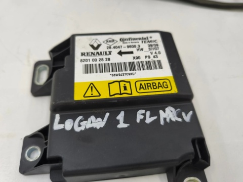 Airbag Dacia Logan I 04-12r. poduszka powietrzna kierownicy zaślepka z poduszką deski moduł KPL 8200748155 8201002828 8200793386