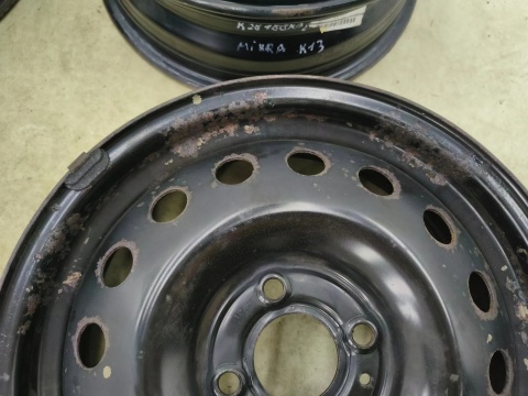 Felgi stalowe Nissan Micra IV K13 10-16r. 15 cali 5,5jx15 4x100 ET50 CH60 ORYGINALNE KOMPLET 40300-ax707