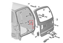 Prowadnica klapy VW Sharan 1 I Seat Alhambra Ford Galaxy Mk1 95-10r. NOWA prowadnica zamykania bagażnika lewa prawa 7m3827683