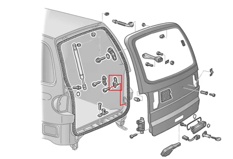 Prowadnica klapy VW Sharan 1 I Seat Alhambra Ford Galaxy Mk1 95-10r. NOWA prowadnica zamykania bagażnika lewa prawa 7m3827683