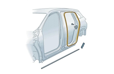 Uszczelka drzwi Skoda Kodiaq 2 II 24r.- NOWA prawa lewa tylna guma wewnętrzna drzwi uszczelnienie 57h867913c