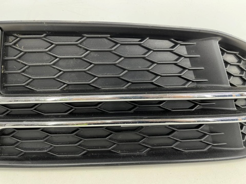 Atrapa Audi A4 B9 S-line kratka zderzaka prawa chrom 15-23r. ORYGINALNA 8w0807682f