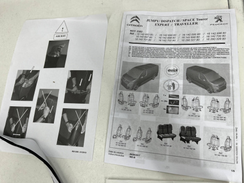 Fotele Citroen Jumpy SpaceTourer Zafira Life Peugeot Traveller Pokrowce na siedzenia 2 lub 3 rząd NOWE 1614270180